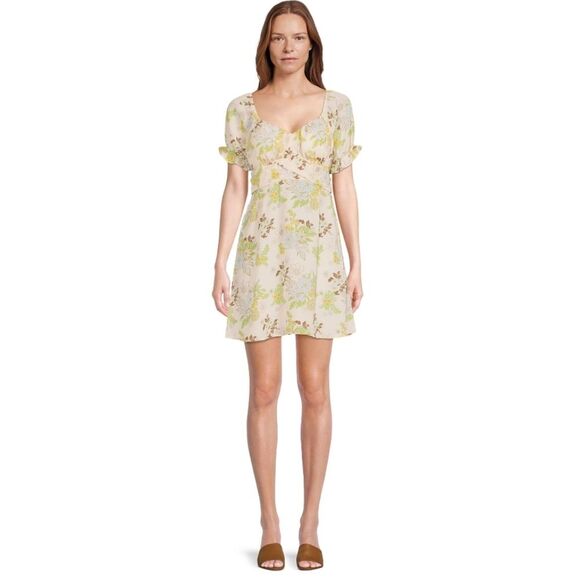 Madden NYC Juniors’ Peasant Dress with Puff Sleeves and Back Tie, Size XL - Picture 5 of 9